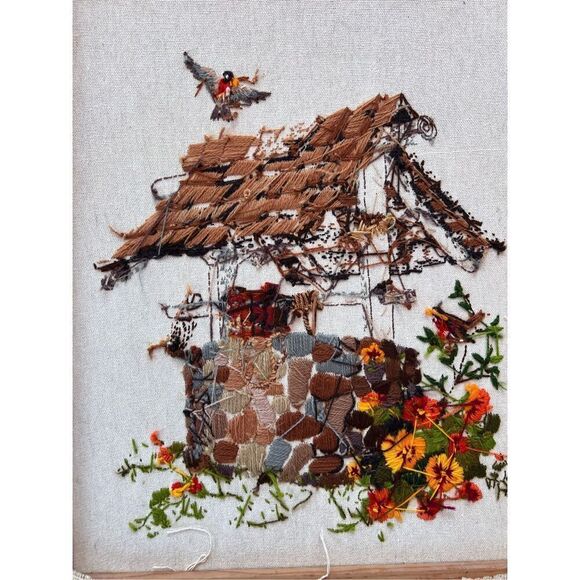 Vintage 1970s Crewel Florals - Picture 5 of 6